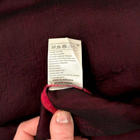 EUC Maje Rituel Sheer‎ Midriff Stretch-crepe Dress Cerise Mesh Size L Cocktail - Picture 12 of 14